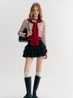 Striped Knit Cape Set