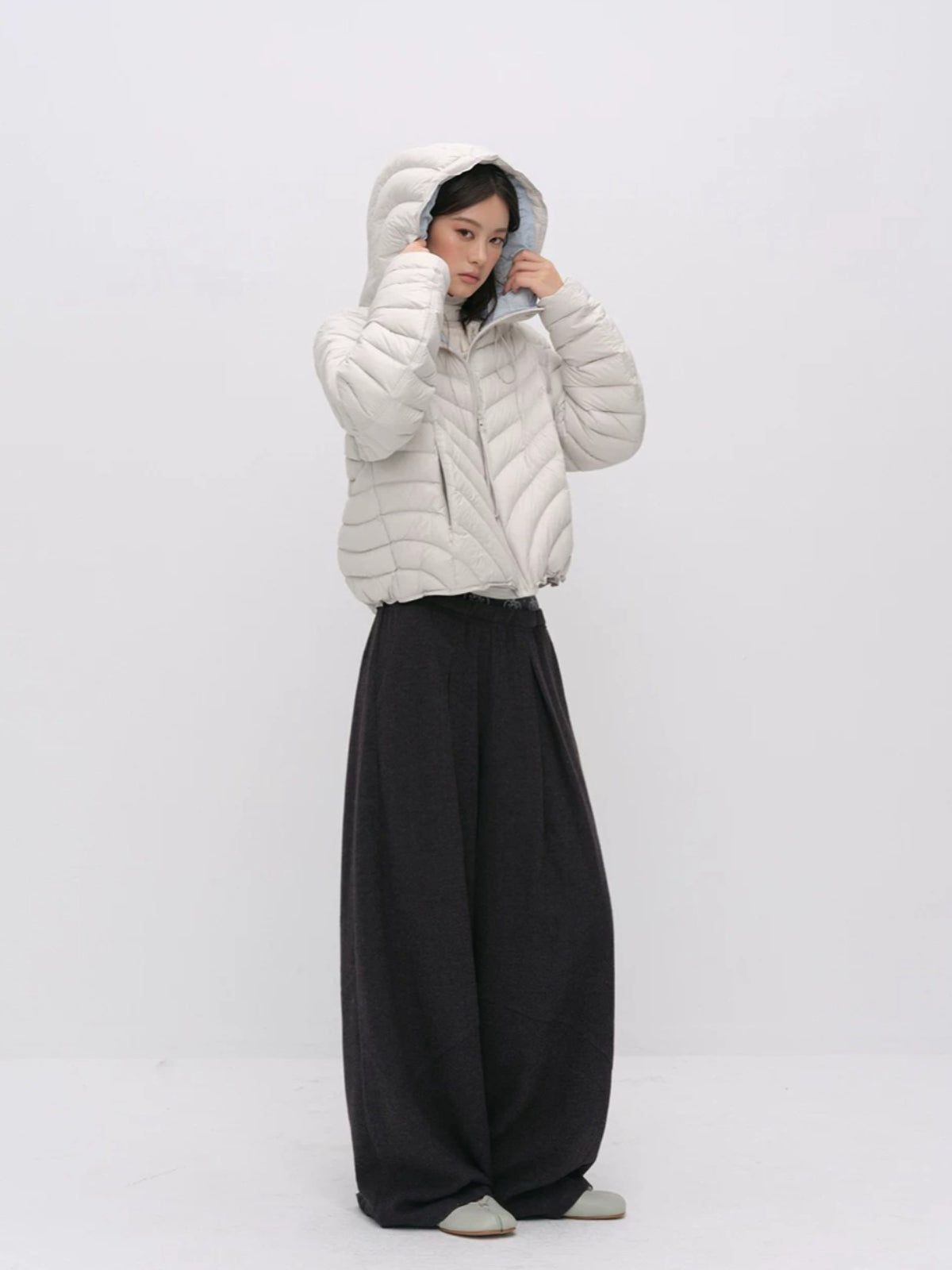 Quilted Hooded Light Down