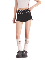 Polka Dot Fold Waist Shorts
