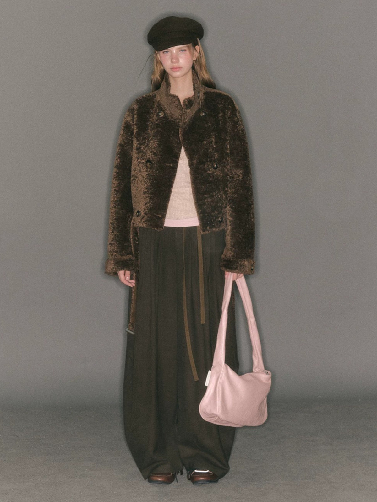 Pleated Tie-Waist Wide Leg Trousers