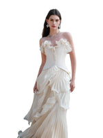 Venetian Pleated Maxi Dress