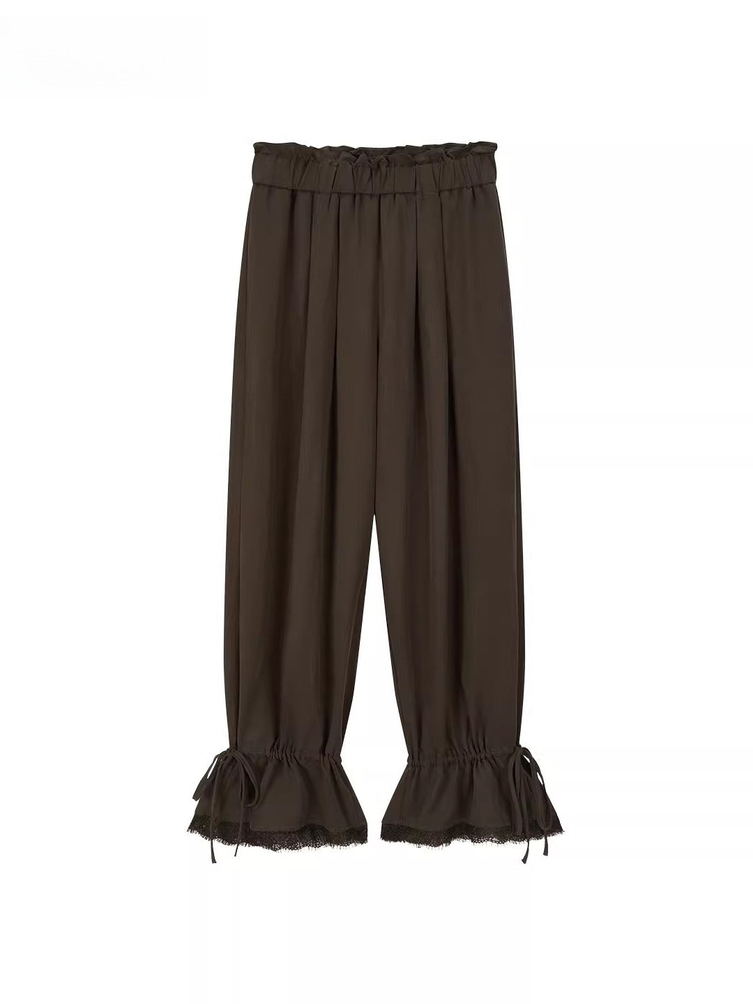 Lace Panel Wide-Leg Pants
