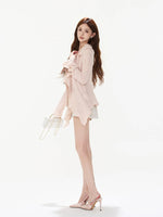 Sweet Knit Hollow Ruffle Cami Set