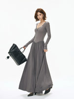 Square Neck Slim Maxi Dress