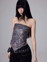 Silk Scarf Print Bandeau Top
