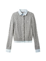 Cloud Wool Patchwork Cardigan