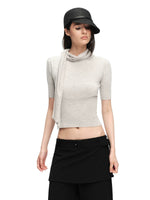 Scarf Sleeve Knit Top