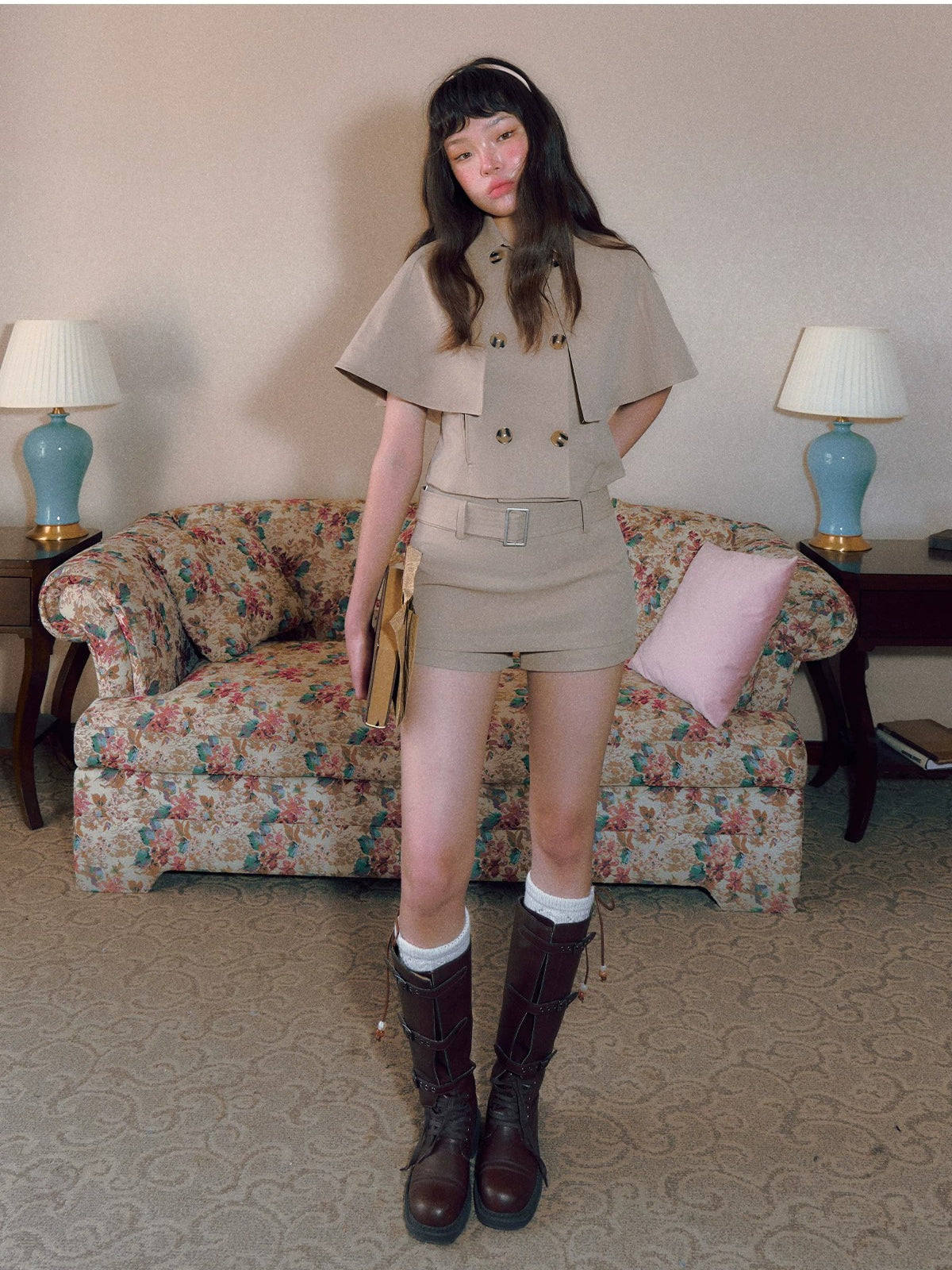 Belted A Line Skort