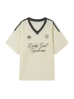 Textured Contrast Trim Sports T-shirt