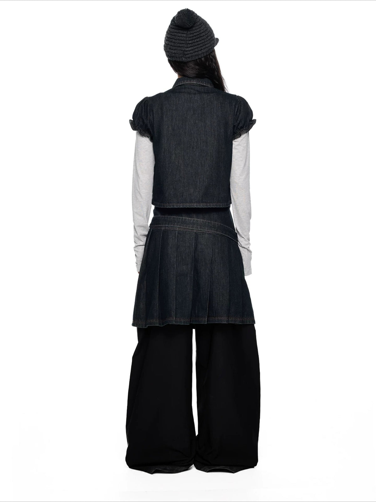Puff Sleeve Denim Set