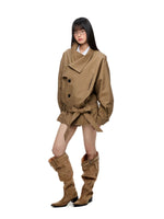 Vintage Oversized Lapel Trench Jacket