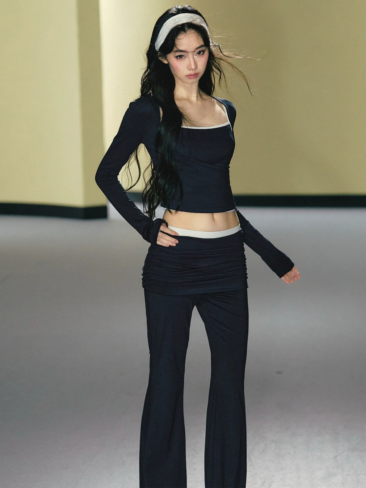 Yoga Tie Cardigan Three Piece Set