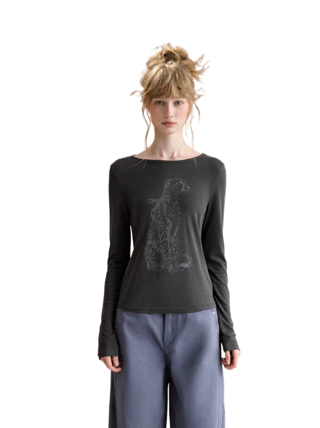 Leopard Graphic Long Sleeve Tee