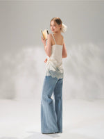 Lace Trim Silk Camisole