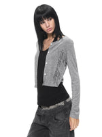 Vintage Graphic Cropped Cardigan