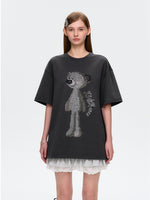 Doll Imitation Diamond Short-sleeve T-shirt