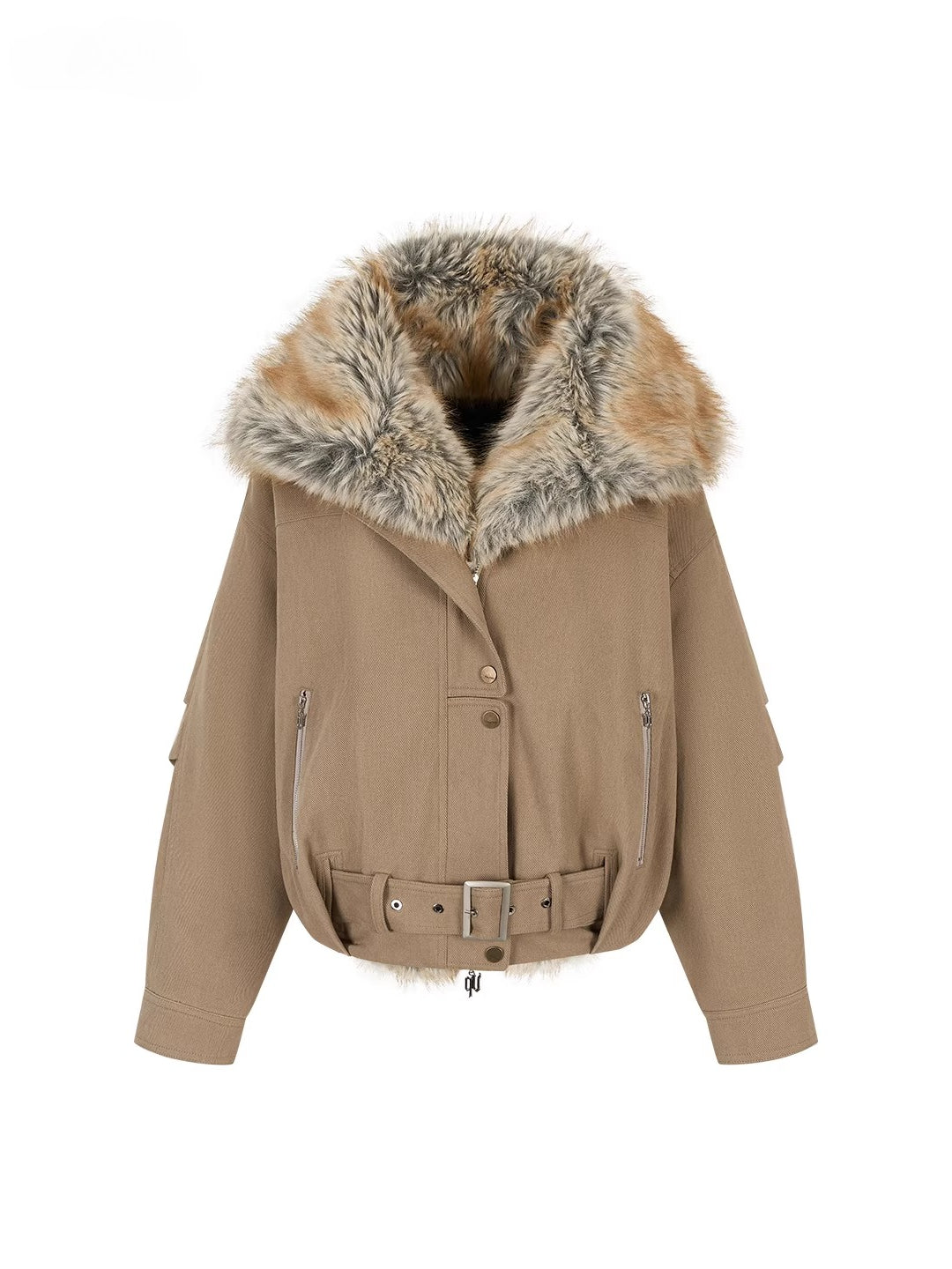 Gradient Faux Fur Cotton Coat