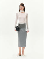 Double Veil Knit Midi Skirt
