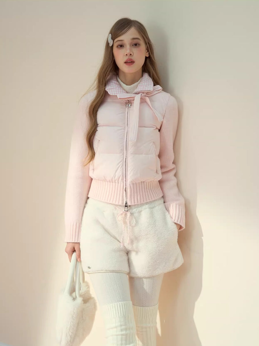 White Faux Shearling Winter Shorts