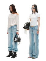 Washed Straight Jeans