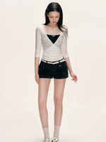 Low Rise Denim Shorts