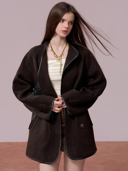 Vintage Shearling-Wool Double-Faced Coat