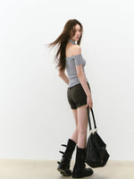 Chic Waist Belt Irregular Detail Shorts