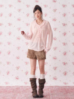 Ruffle Drawstring Knit Top