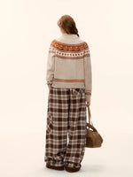 Fair Isle Zip Knit Cardigan