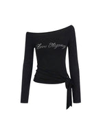 Crystal One Shoulder Tie Top