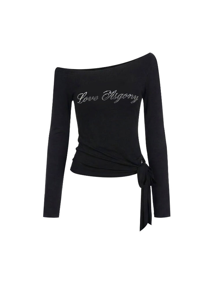 Crystal One Shoulder Tie Top