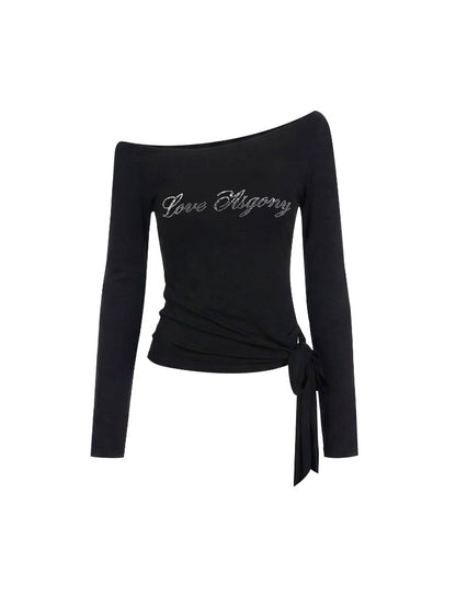 Crystal One Shoulder Tie Top