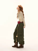 Fringed Corduroy Straight-Leg Pants