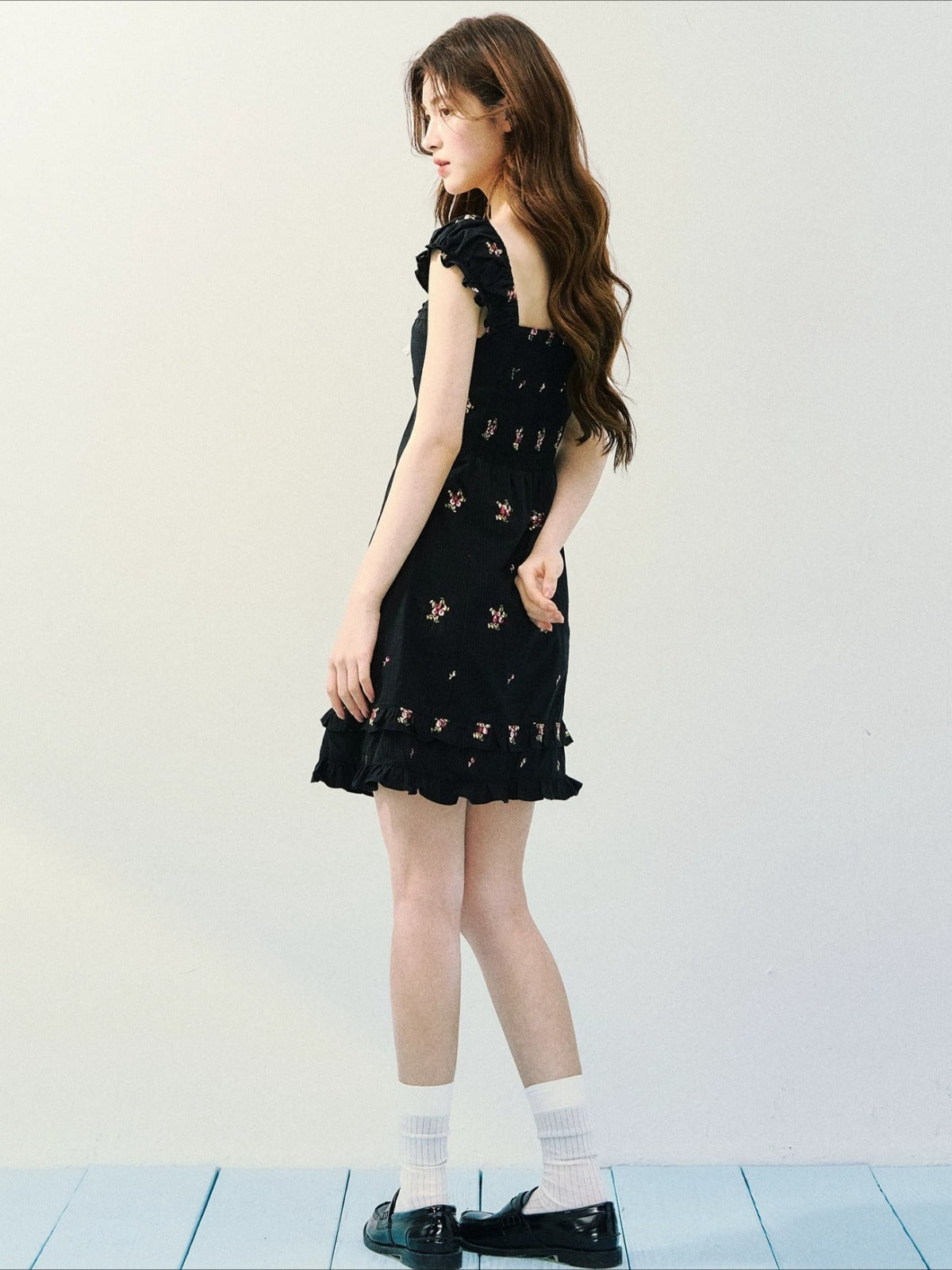 Floral Square Neck Dress