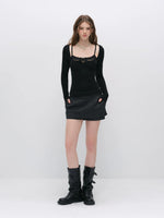 Lace Layered Wool Top