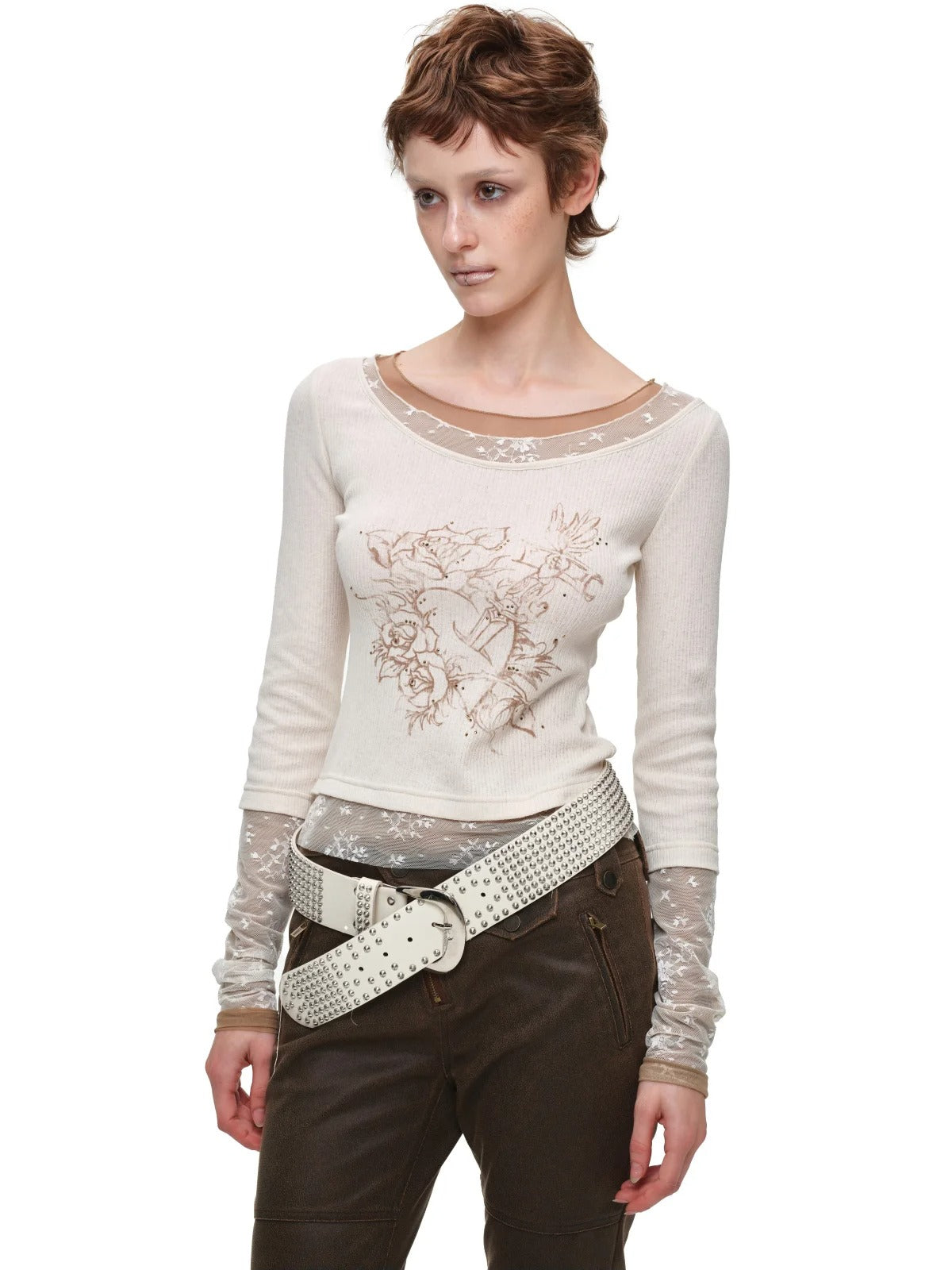 Tattoo Print Layered Tee
