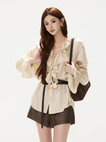 Satin Ruffle Blouse