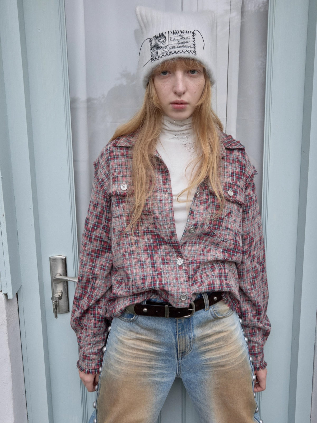 Camo Pony Hair Studded Belt