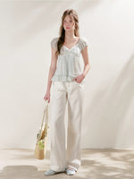 Pleated Lace Puff Tee
