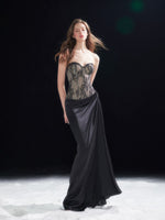 Lace Corset Satin Maxi Dress