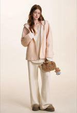 Peach Hooded Zip Coat