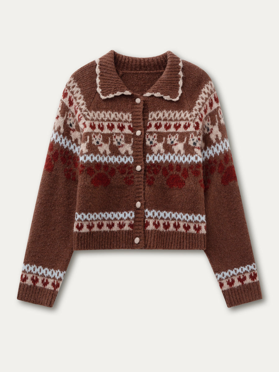 “Fair Isle Pup” Vintage Knit Set