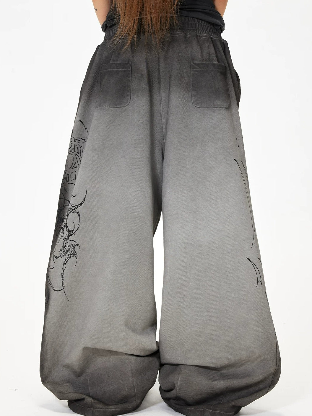 Embroidered Wide Leg Pants