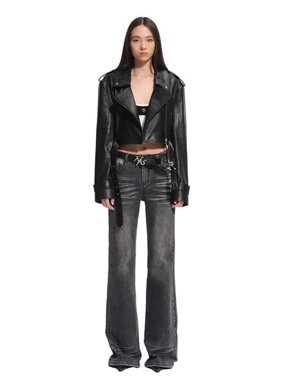 Black Manding Shearling Leather Jacket