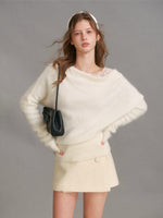Cashmere Wool Lace Layered Sweater Set