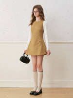 Suede A-Line Mini Dress