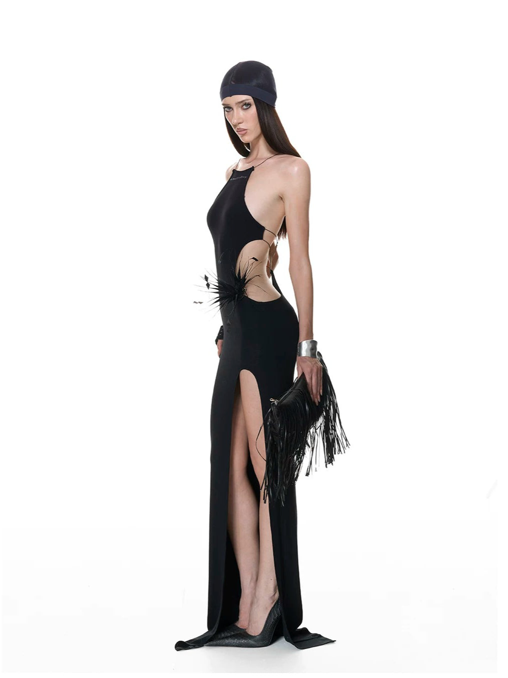Cross-Back Halter Maxi Dress