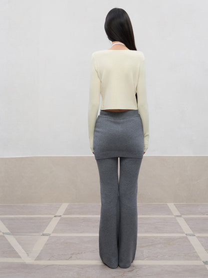 Spun Long-Sleeve Knit Cardigan
