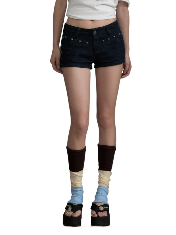 Stud Denim Shorts