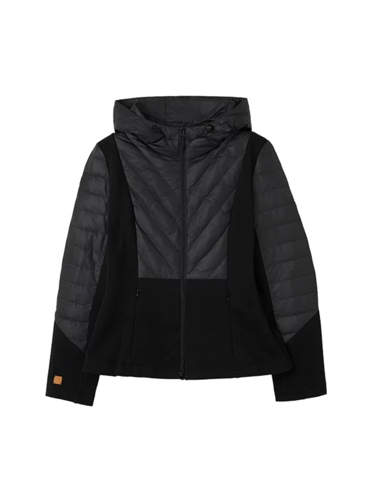 Knit Panel Hooded Down Jacket